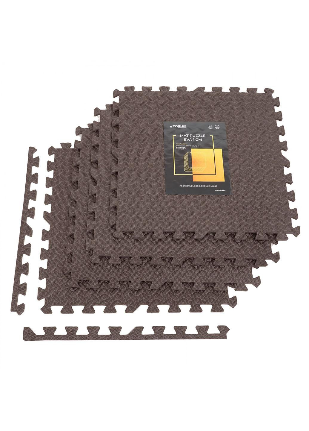 Мат-пазл (ласточкин хвост) Cornix Mat Puzzle EVA 120 x 120 x 1 cм XR-0238 Braun No Brand (264642926)