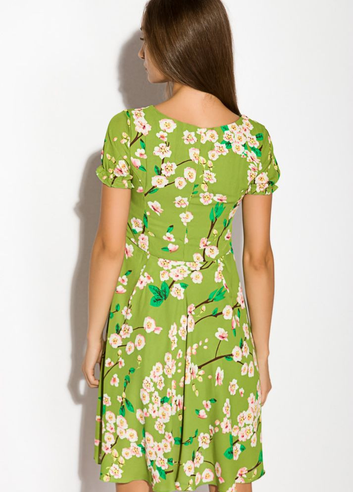 Зеленое кэжуал платье женское в цветочек (зеленый) Time of Style однотонное