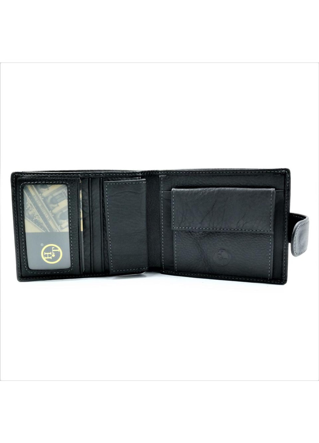 Мужской кожаный кошелек 12 х 9,5 х 2 см Черный wtro-539 Weatro (272596107)