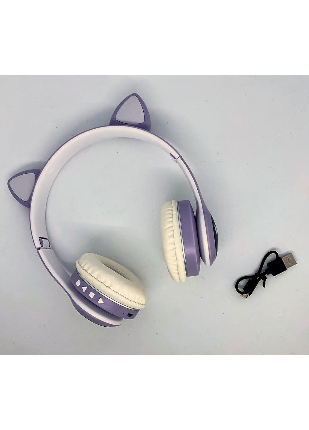 Бездротові блютуз навушники з котячими вушками та різнокольоровим LED підсвічуванням Cat Ear VZV LED Bluetooth No Brand (261338945)