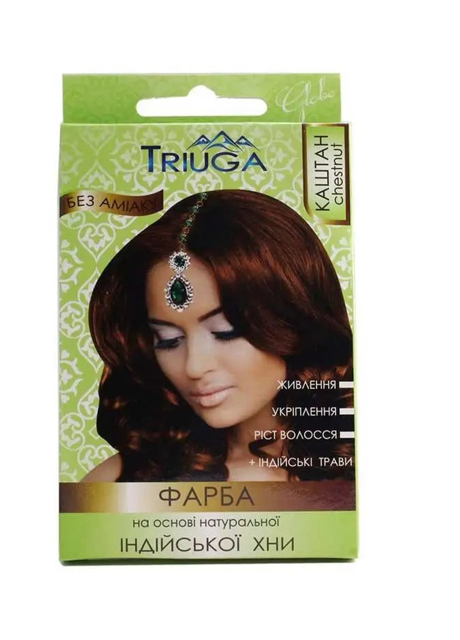Фарба натуральна для волосся Triuga на основі хни Каштан 25 г Triuga Herbal (258576693)
