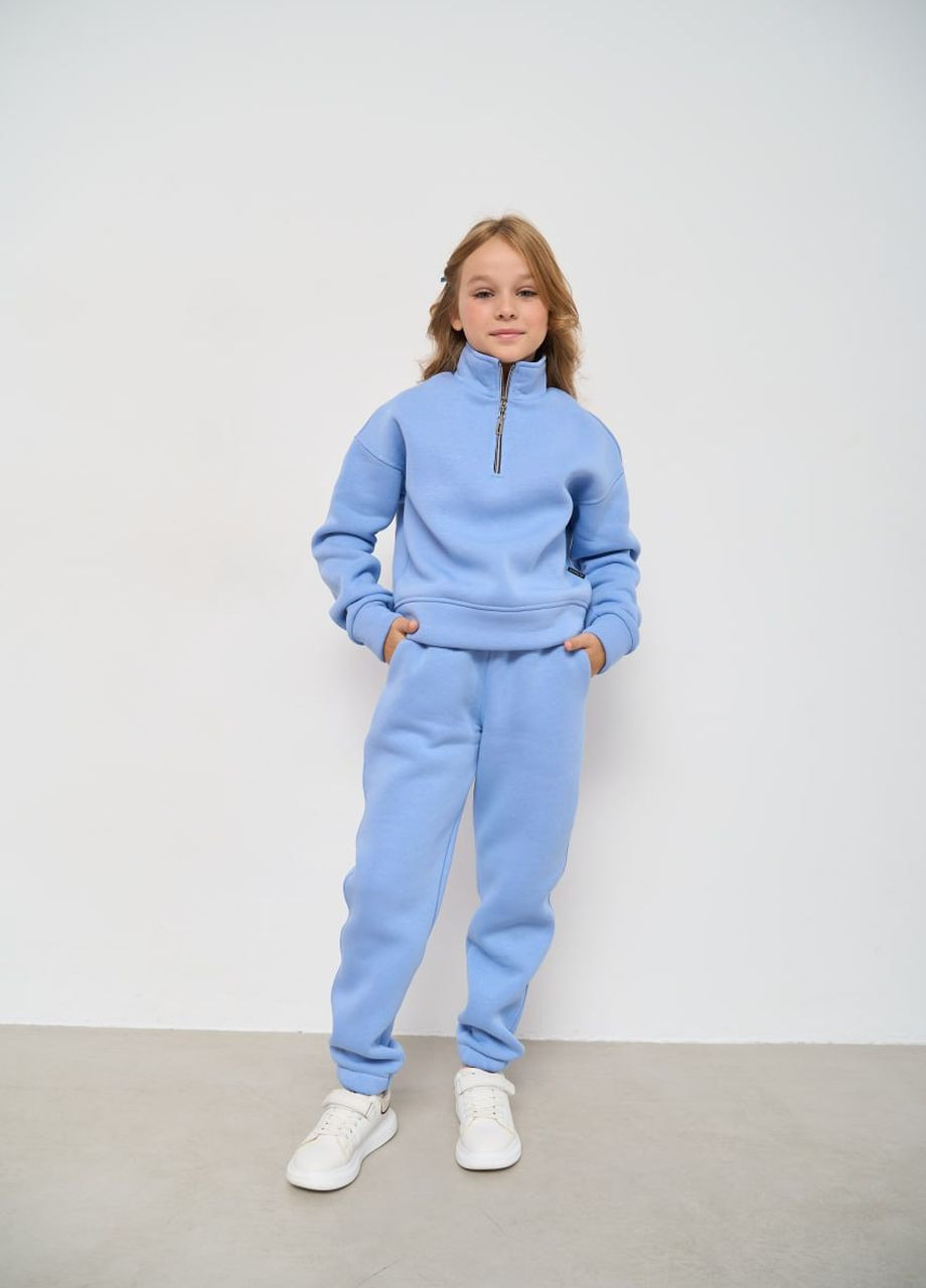 Теплий спортивний костюм для дівчинки колір блакитний р.110 444386 New Trend (266901726)