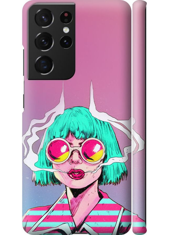 3D пластиковый матовый чехол 'Поп арт девушка' для Samsung Galaxy S21 Ultra (5G) Endorphone Samsung Galaxy S21 Ultra (5G) (276192041)