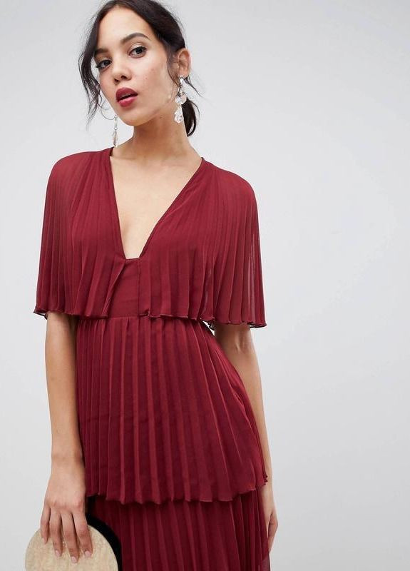 Бордова ярусна сукня макси design Asos
