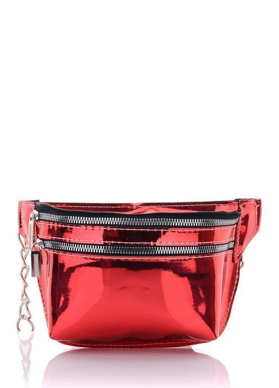 Яркая повседневная красная мини-сумка для прекрасных дам, глянцевая сумочка с двумя отсеками No Brand р-1359-11 (267503044)