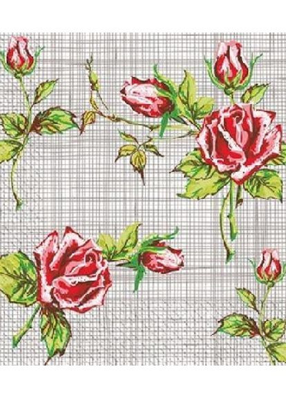 Салфетки бумажные Розы трехслойные с рисунком 18 шт. Марго (265628928)