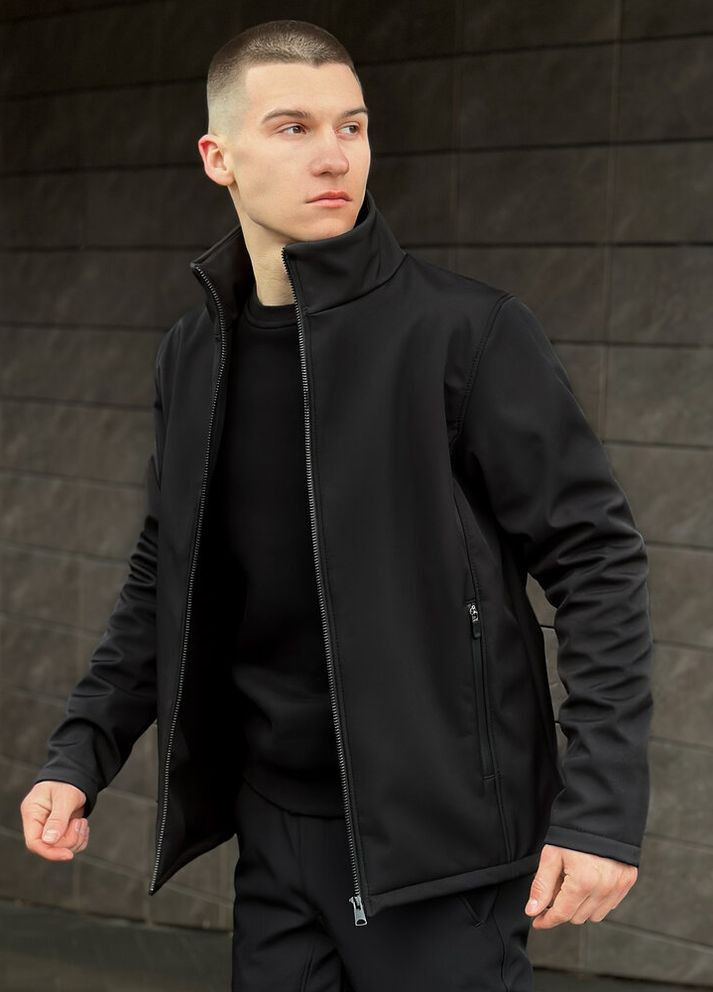 Черная демисезонная куртка shadow черный Pobedov