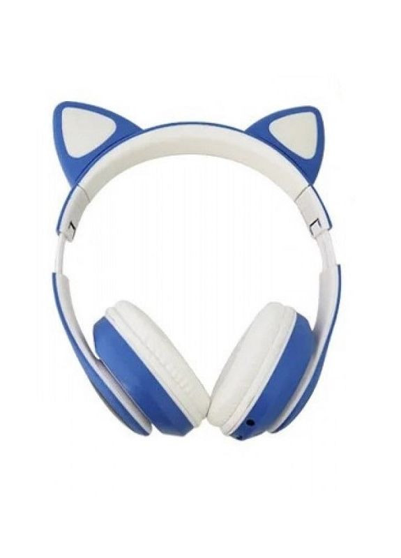 Навушники бездротові Cat Ear VZV-24M Bluetooth з різнобарвною LED-підсвіткою і котячими вушками Сині No Brand (277927842)