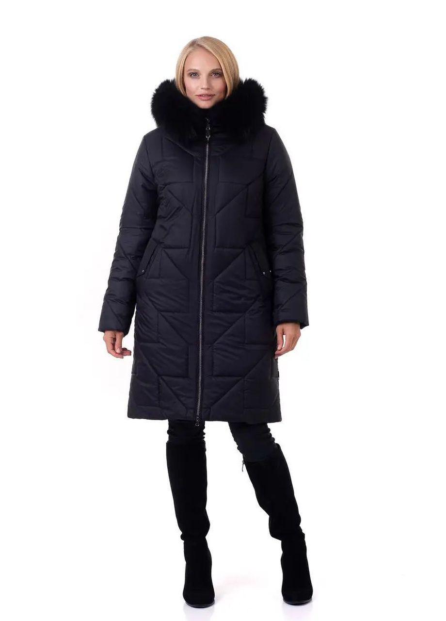 Чорна зимня зимова жіноча куртка великого розміру SK