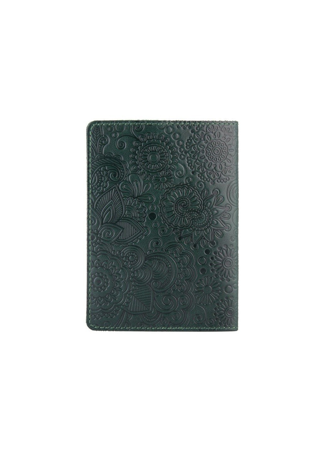 Шкіряна зелена обкладинка на паспорт HiArt PC-01 Mehendi Art Зелений Hi Art (268371253)