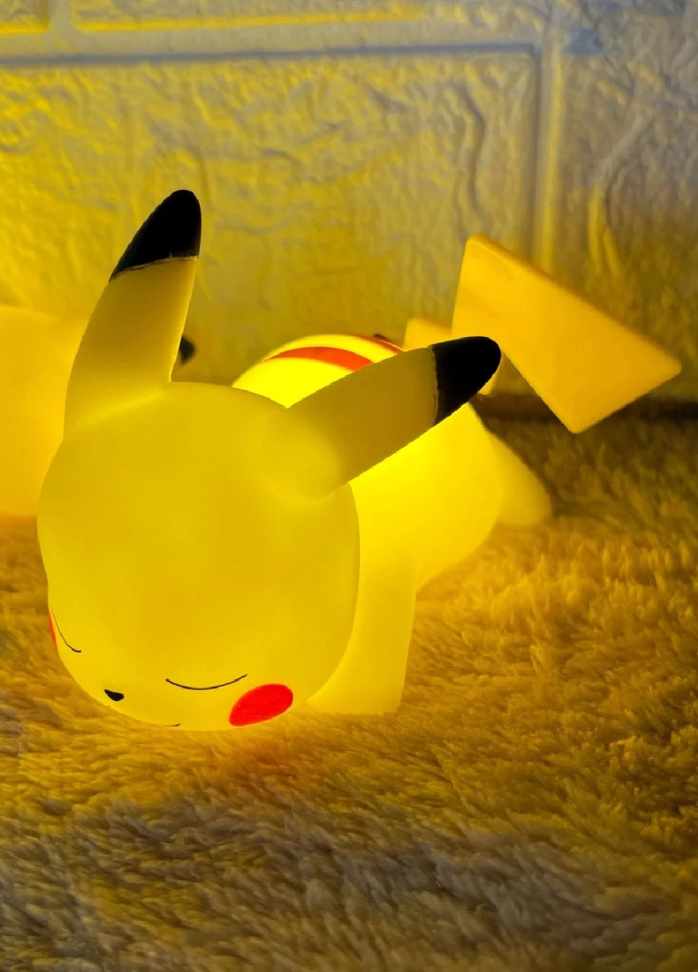 Настольный прикроватный светодиодный детский светильник ночник лампа игрушка на батарейках покемон (475390-Prob) Пикачу Unbranded (266823297)