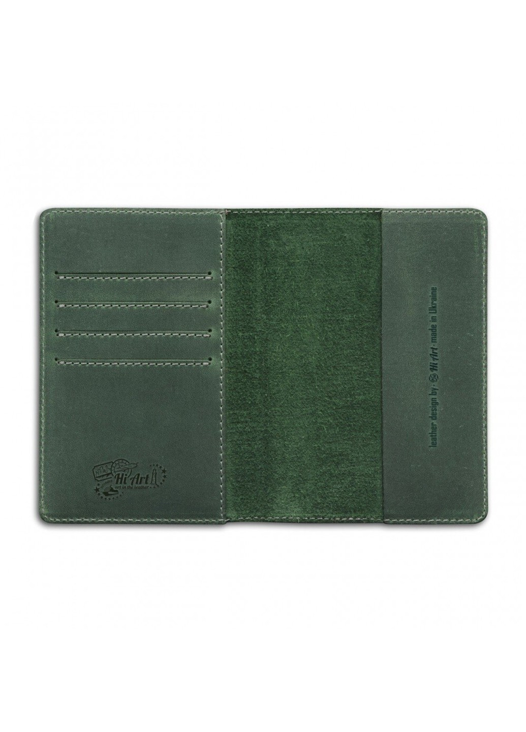 Обложка для паспорта из кожи HiArt PC-02 Shabby Alga Let's Go Travel Зелёный Hi Art (268371166)