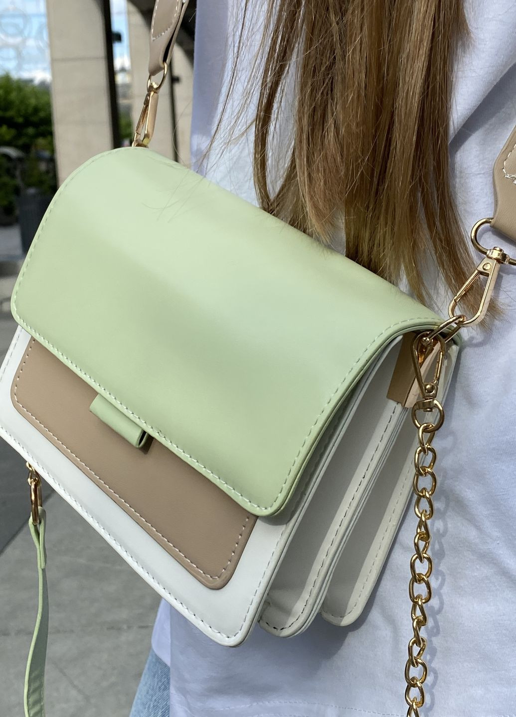 Женская сумка кросс-боди зеленая оливковая хаки No Brand (268036943)