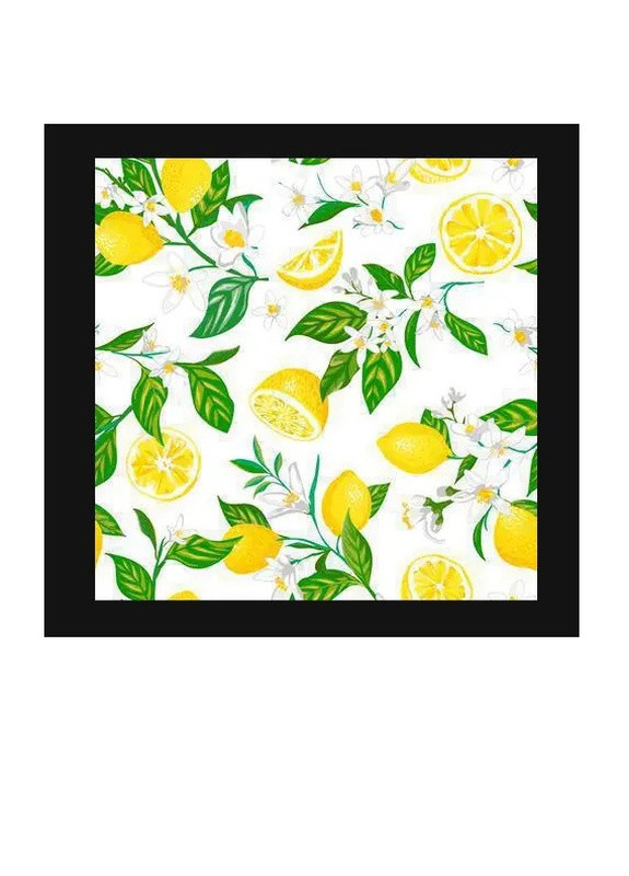 Салфетки бумажные трехслойные с рисунком Лимоны 18 шт Марго (258701122)