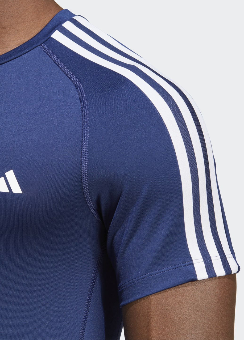Синя футболка для тренувань techfit 3-stripes adidas