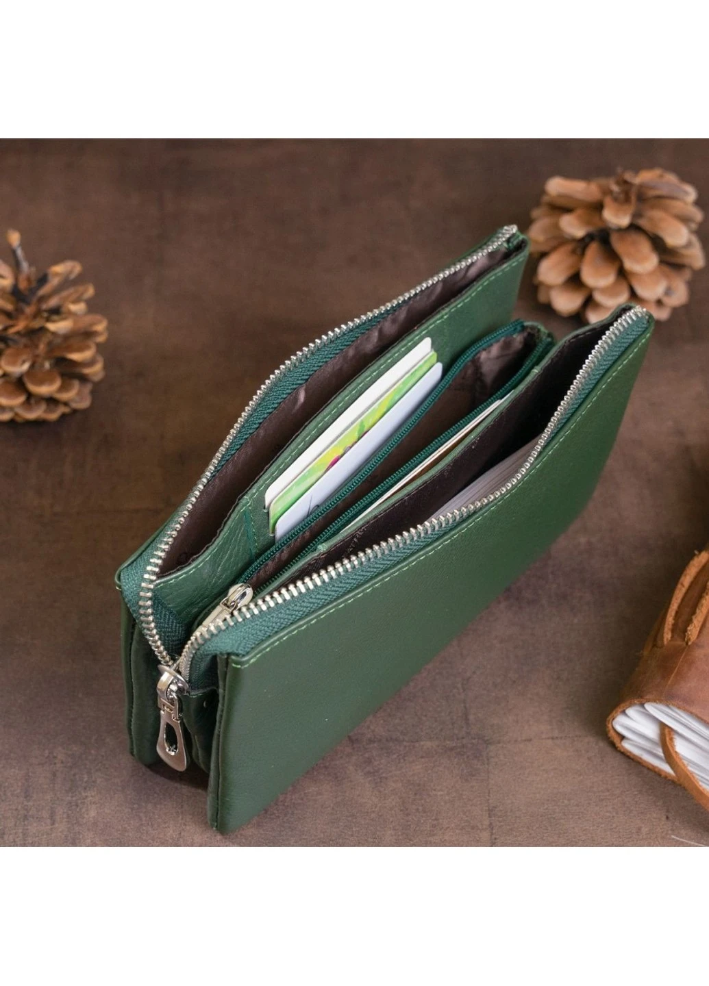 Жіночий шкіряний клатч ST Leather 19253 Зелений ST Leather Accessories (262453855)