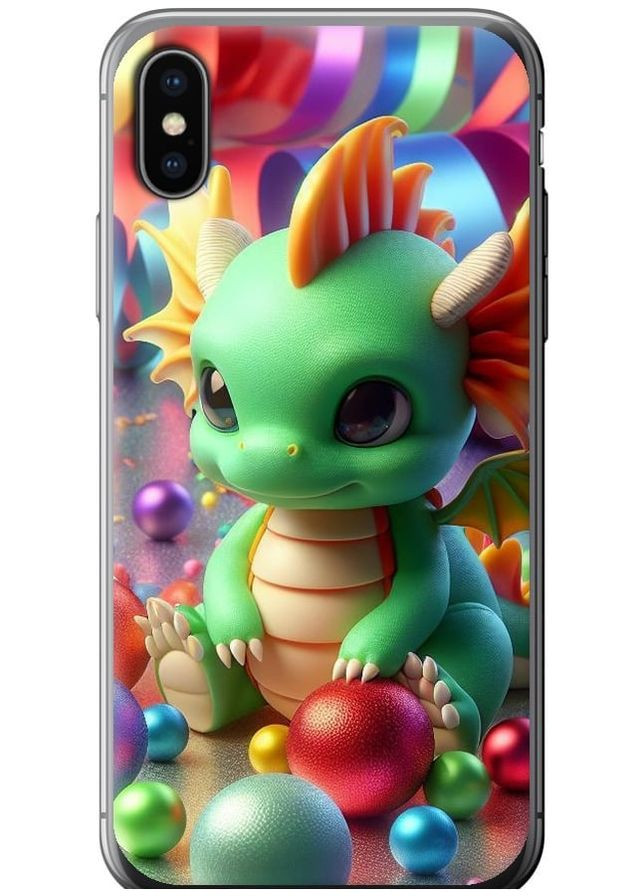 2D пластиковый чехол 'Веселый дракончик' для Endorphone Apple iPhone XS (275458342)
