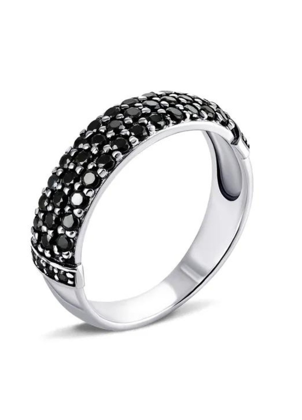 Серебряное кольцо с черными фианитами UMAX (259474625)