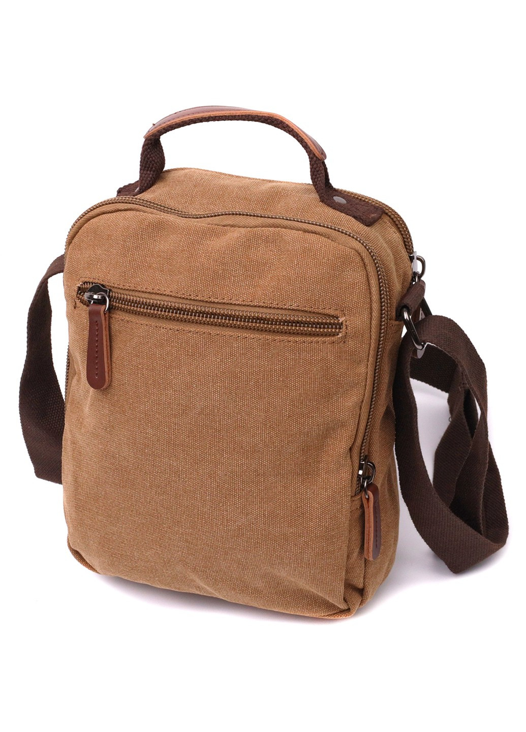 Відмінна вертикальна сумка для чоловіків із текстилю 22236 Коричневий Vintage (267948753)
