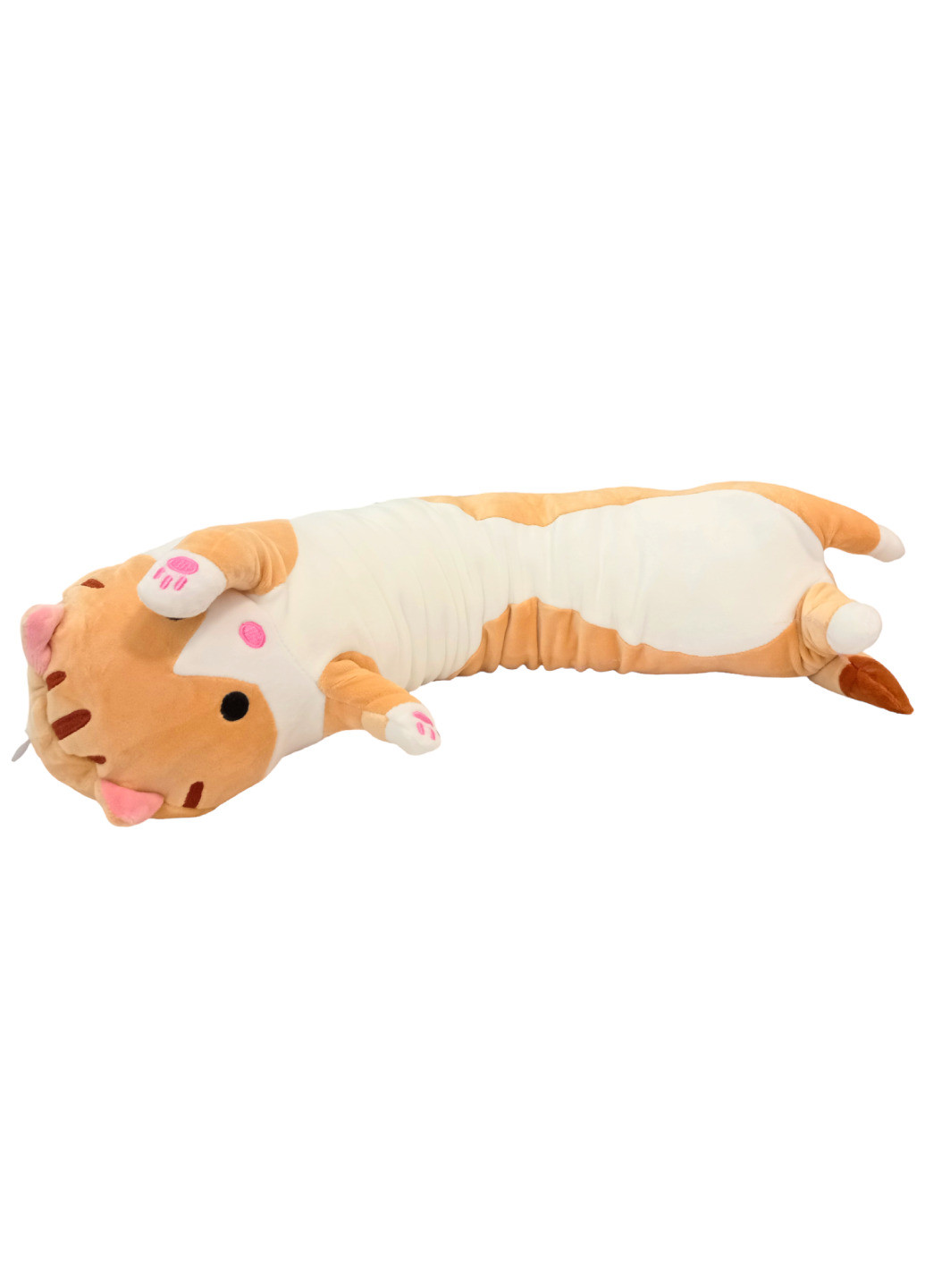 Кіт батон м'яка іграшка антистрес подушка плюшевий котик обіймашка 50 см бежевий No Brand (261338950)