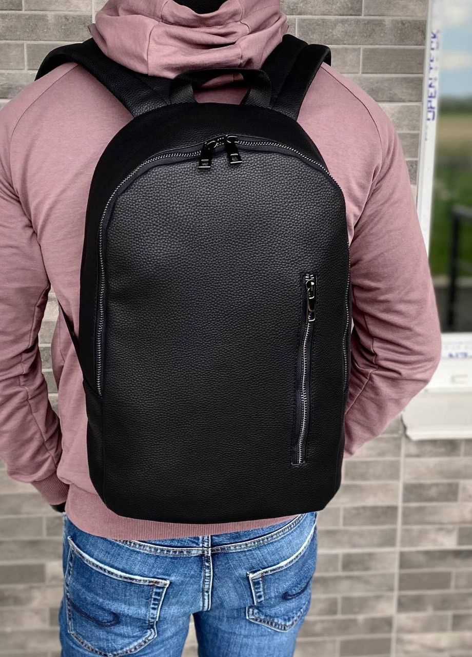 Чоловічий чорний рюкзак портфель екокожу Nikita Flotar No Brand (258722953)