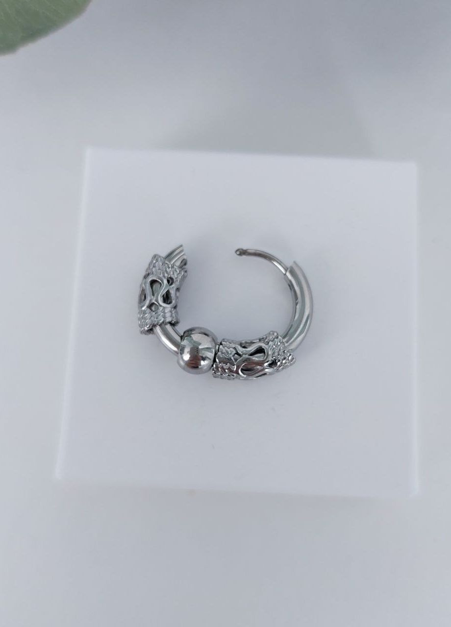 Серьги кольца мужские из нержавеющей стали (пара) MK1232-3 серебряный DeKolie (260517563)