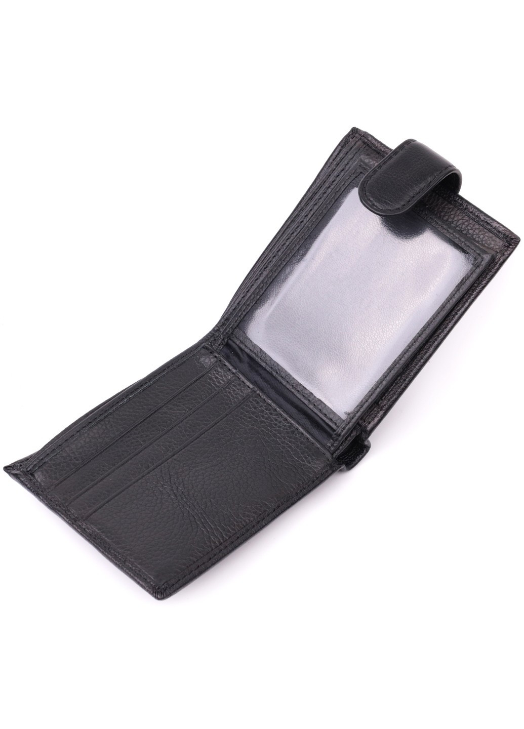 Горизонтальный бумажник среднего размера из натуральной кожи 22454 Черный st leather (278001033)