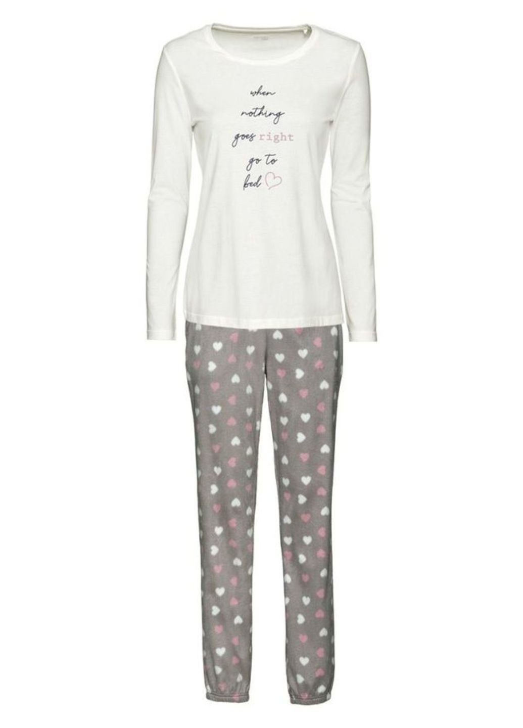 Комбинированная зимняя женская пижама. флисовые штаны реглан + брюки Esmara