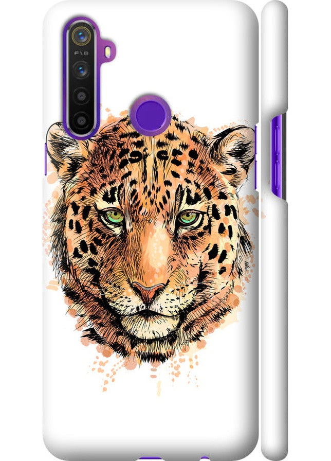 3D пластиковый матовый чехол 'Леопард v2' для Endorphone Realme 5 (258088853)