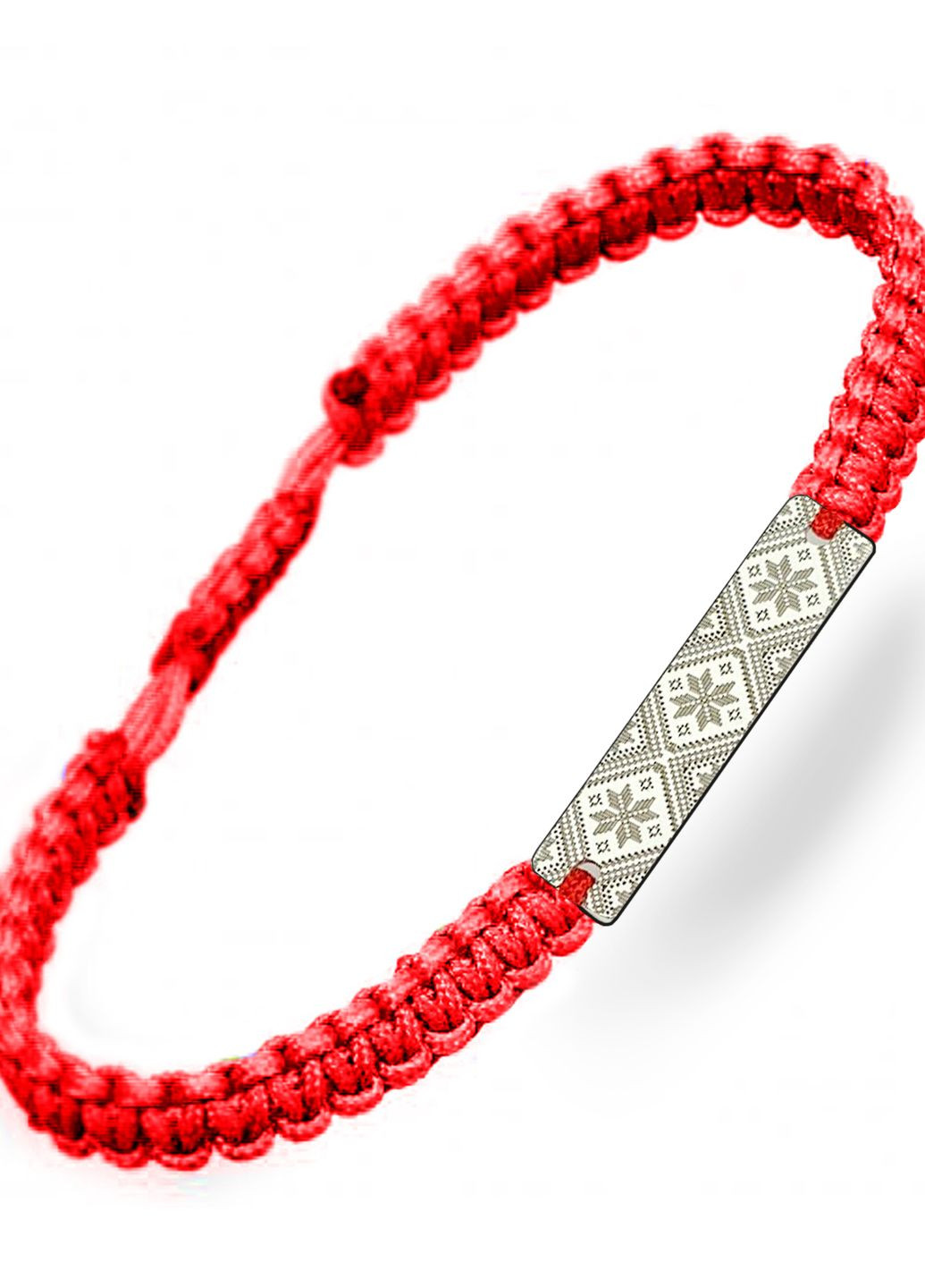 Срібний браслет шамбала плетений Вишиванка червона «Слобожанщина» регулюється Family Tree Jewelry Line (266267265)