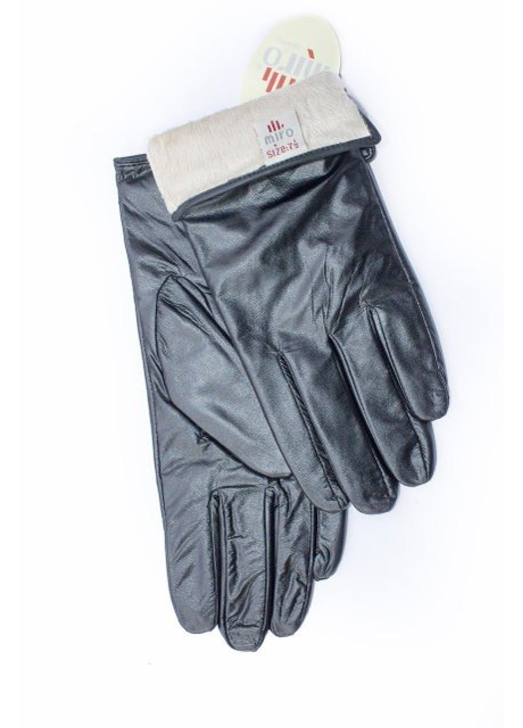 7,5 - Теплі зимові чорні жіночі рукавички з натуральної шкіри BR-S (261486809)