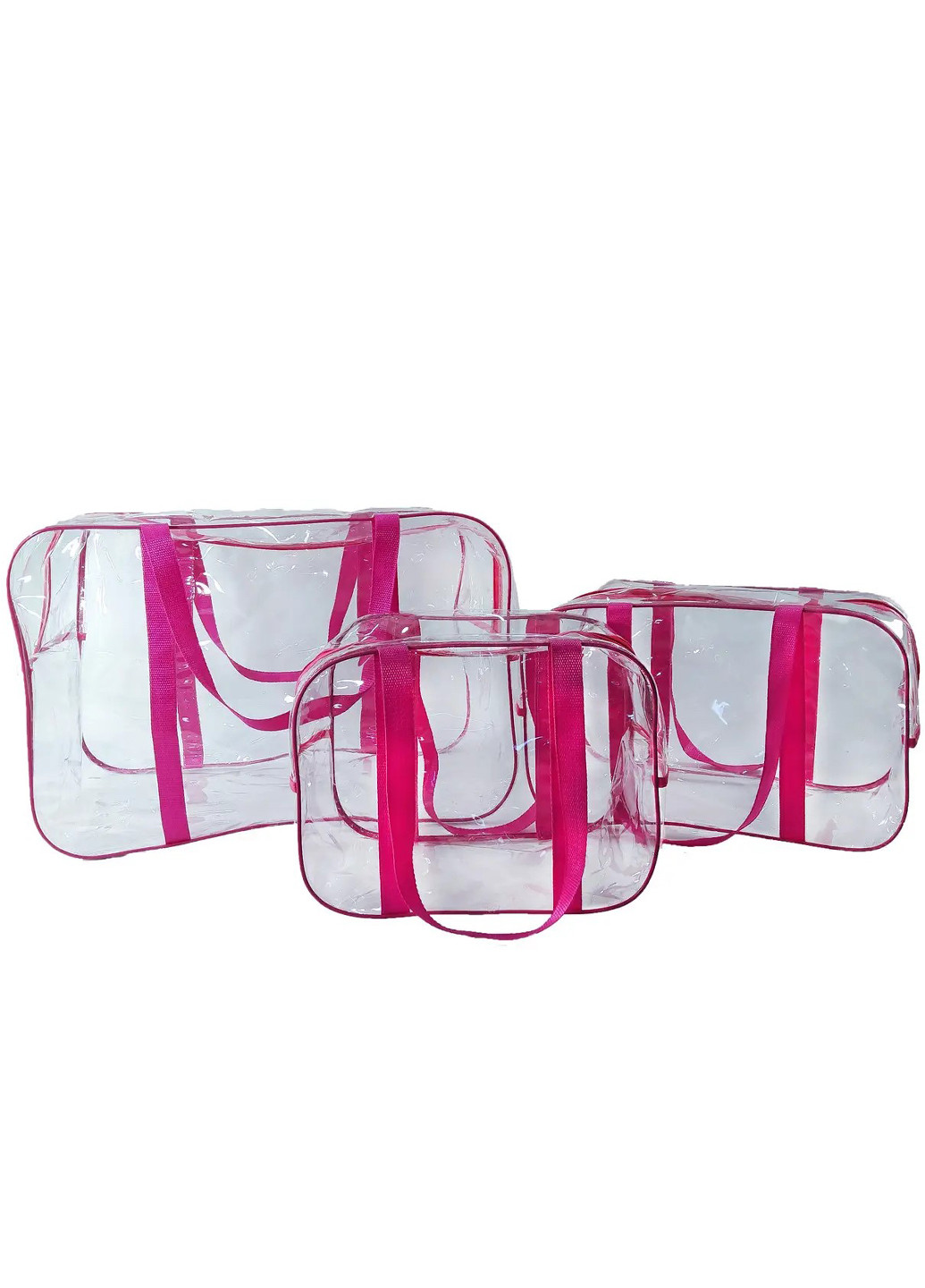Набор из 3 прозрачных сумок в родовой Delight розовый EcoNova (269901062)