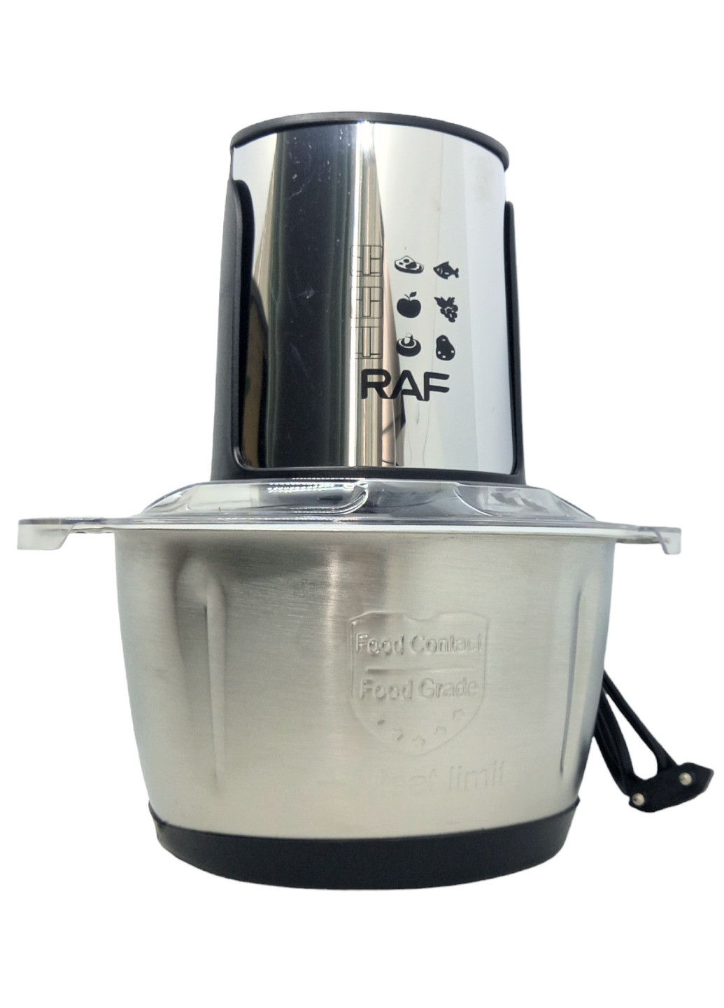 Комбайн кухонний блендер із металевою чашею подрібнювач м'ясорубка з двоярусним лезом електричний RAF (266144805)