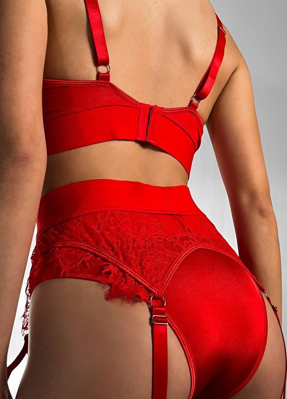 Красный невероятно изысканный комплект нижнего белья Simply sexy