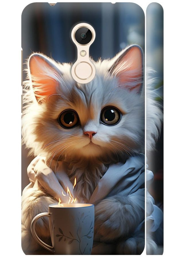 3D пластиковий матовий чохол 'Білий кіт' для Endorphone xiaomi redmi 5 (265397339)