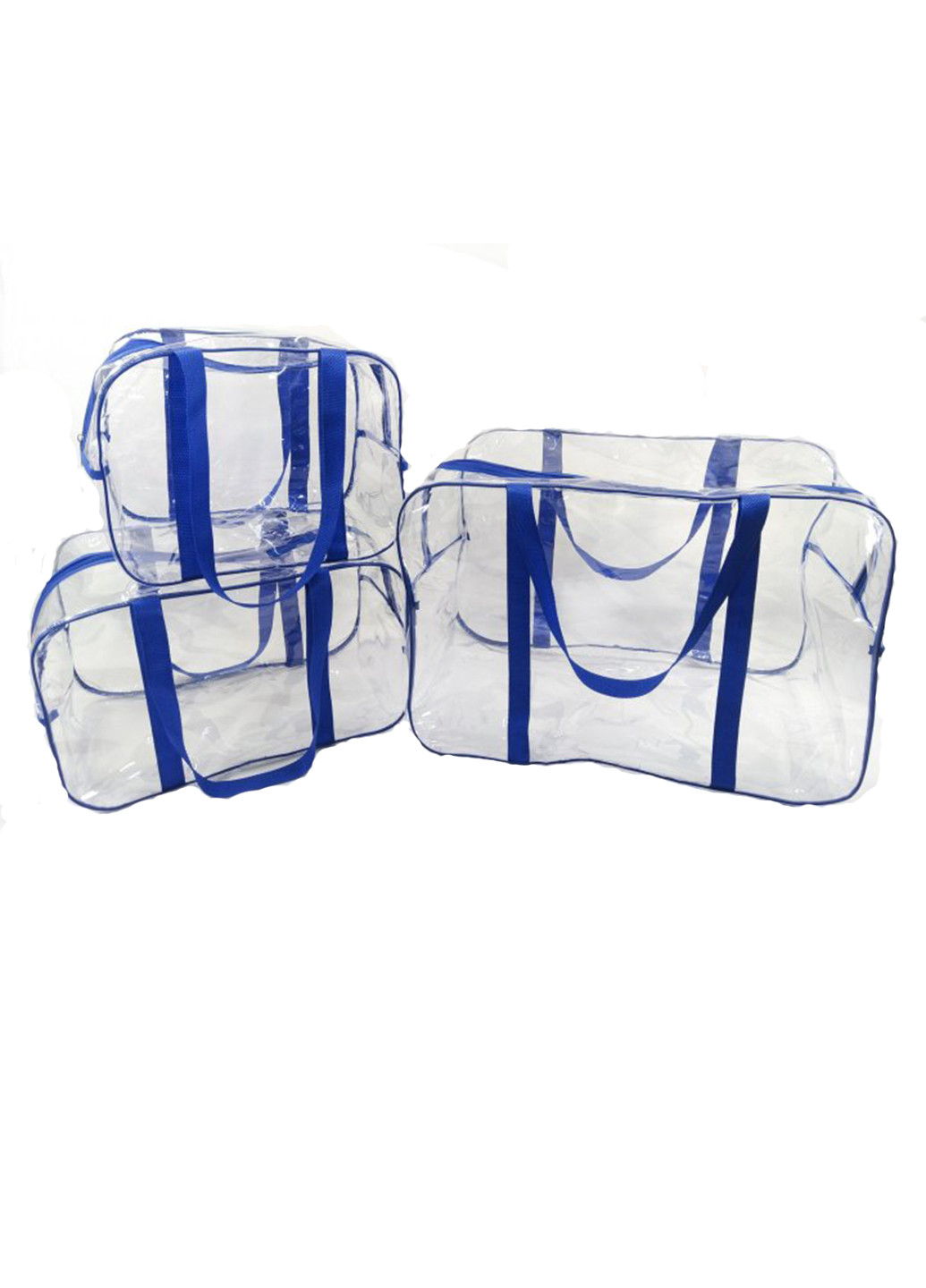 Набор из 3 прозрачных сумок в роддом Delight голубой EcoNova (269901058)