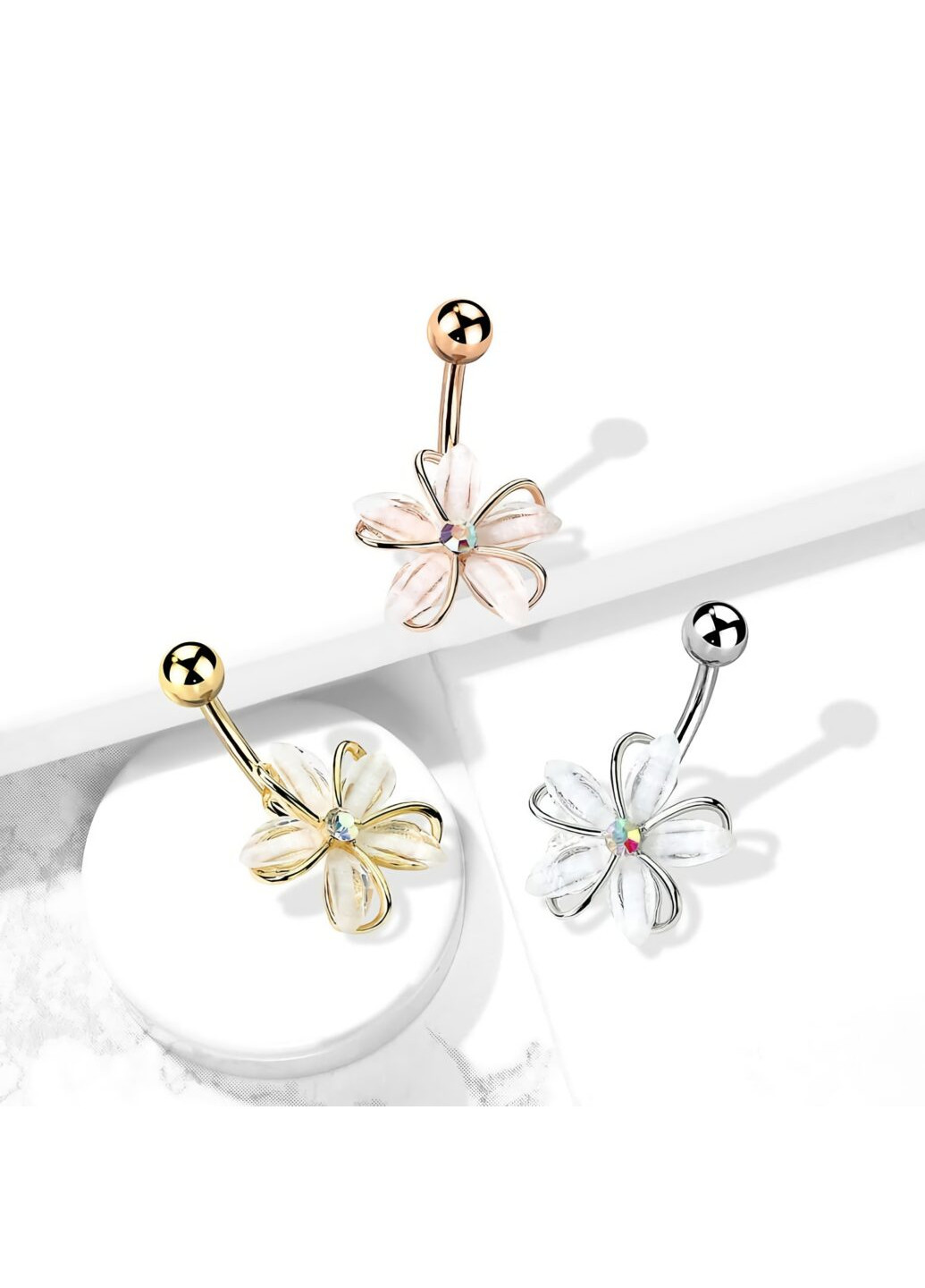 Серьга для пирсинга пупка в форме нежного цветка с позолотой цвет Металл Spikes (257898125)