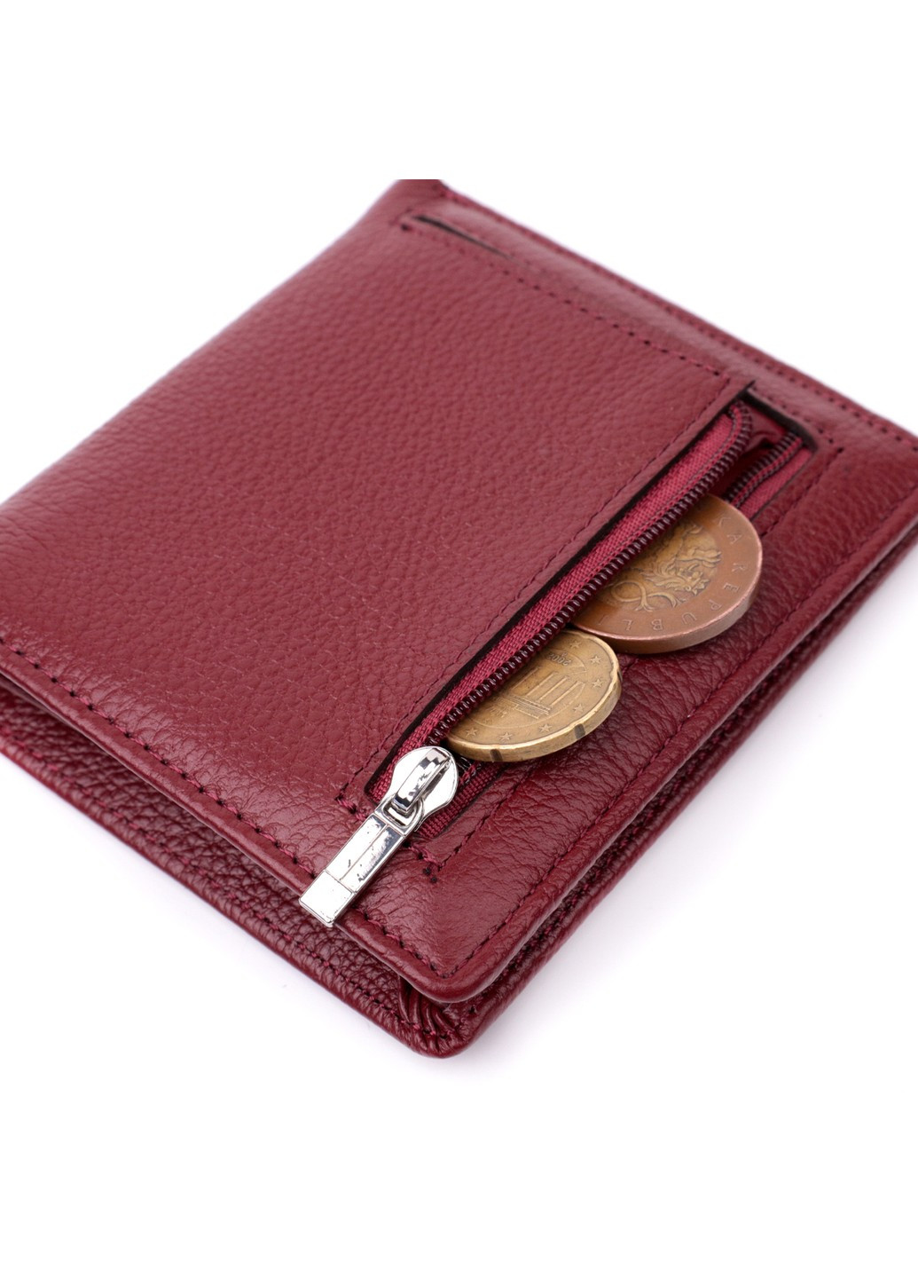 Маленький жіночий гаманець із натуральної шкіри 19467 Бордовий st leather (278001103)