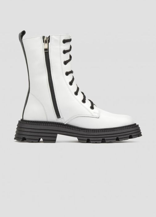 Білі жіночі демісезонні черевики з чорною вставкою Villomi (264077762)
