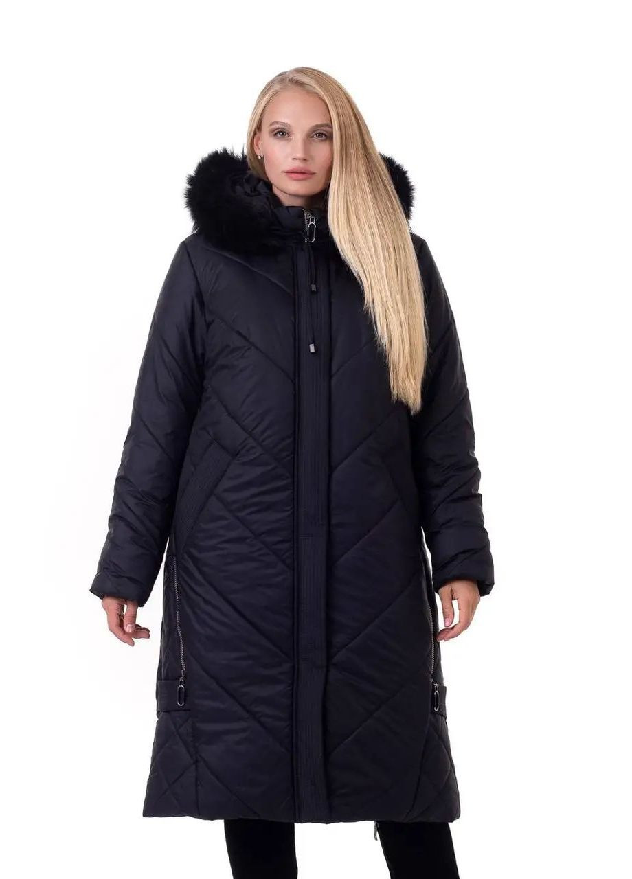 Черная зимняя зимняя куртка женская большого размера SK