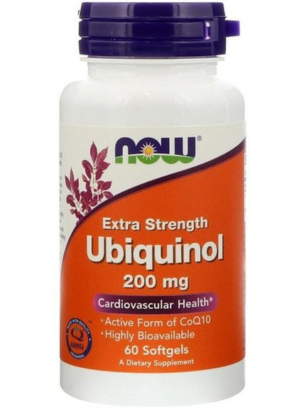 Ubiquinol Extra Strength 200 mg 60 Softgels Now Foods (256719168)