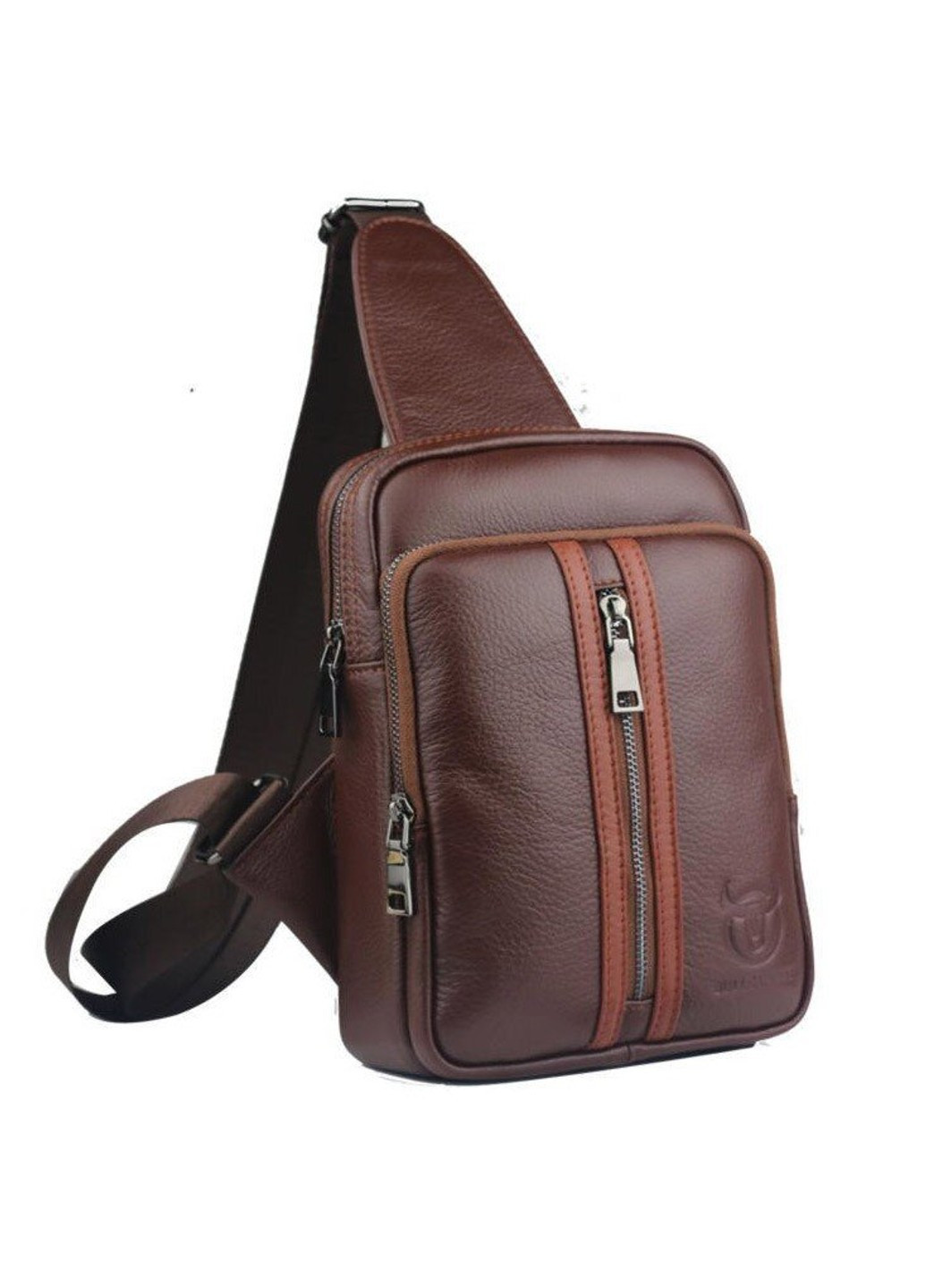 Шкіряна чоловіча темно- сумка-рюкзак t1357 Темно-коричневий BULL (263776621)