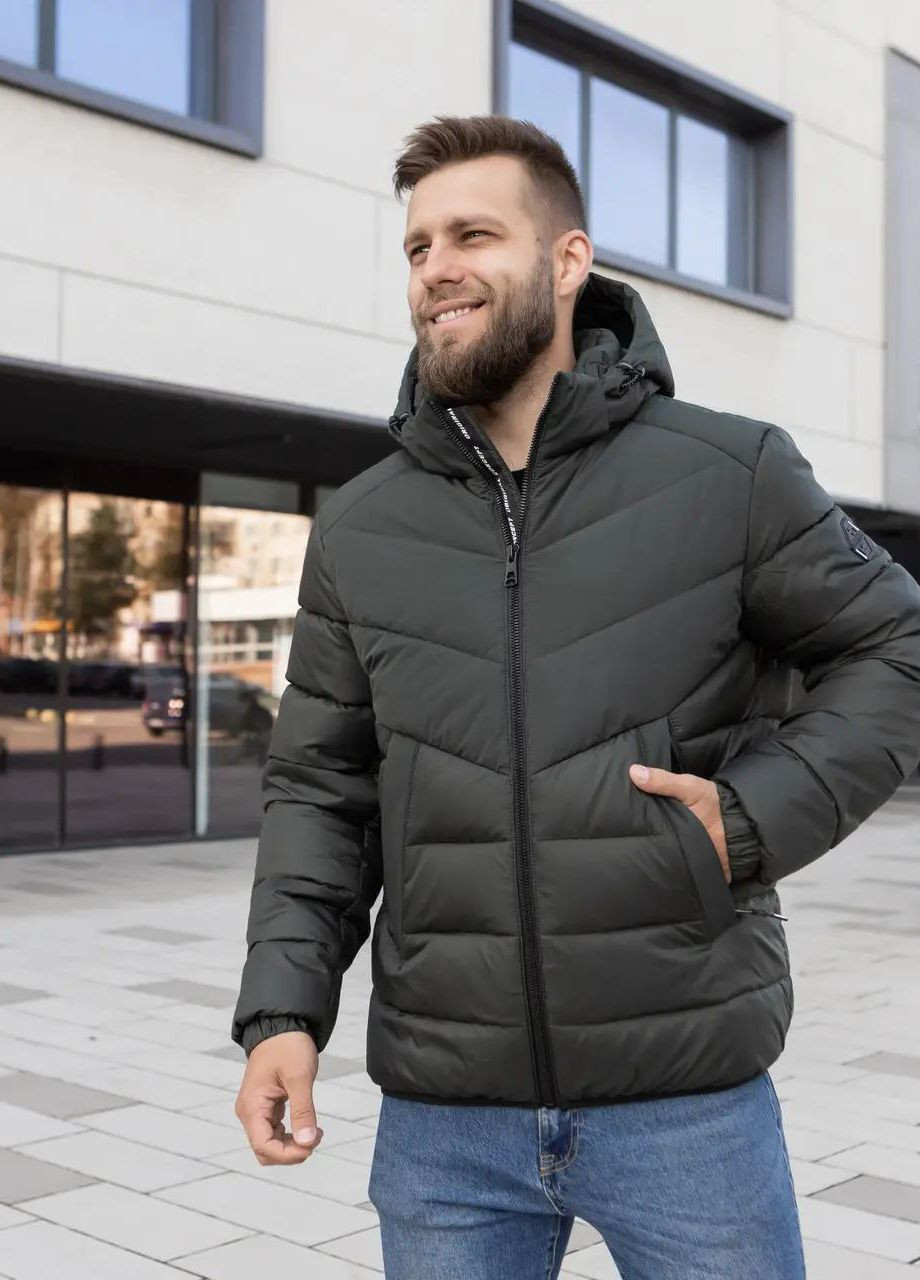 Оливковая (хаки) зимняя зимняя мужская куртка большого размера SK