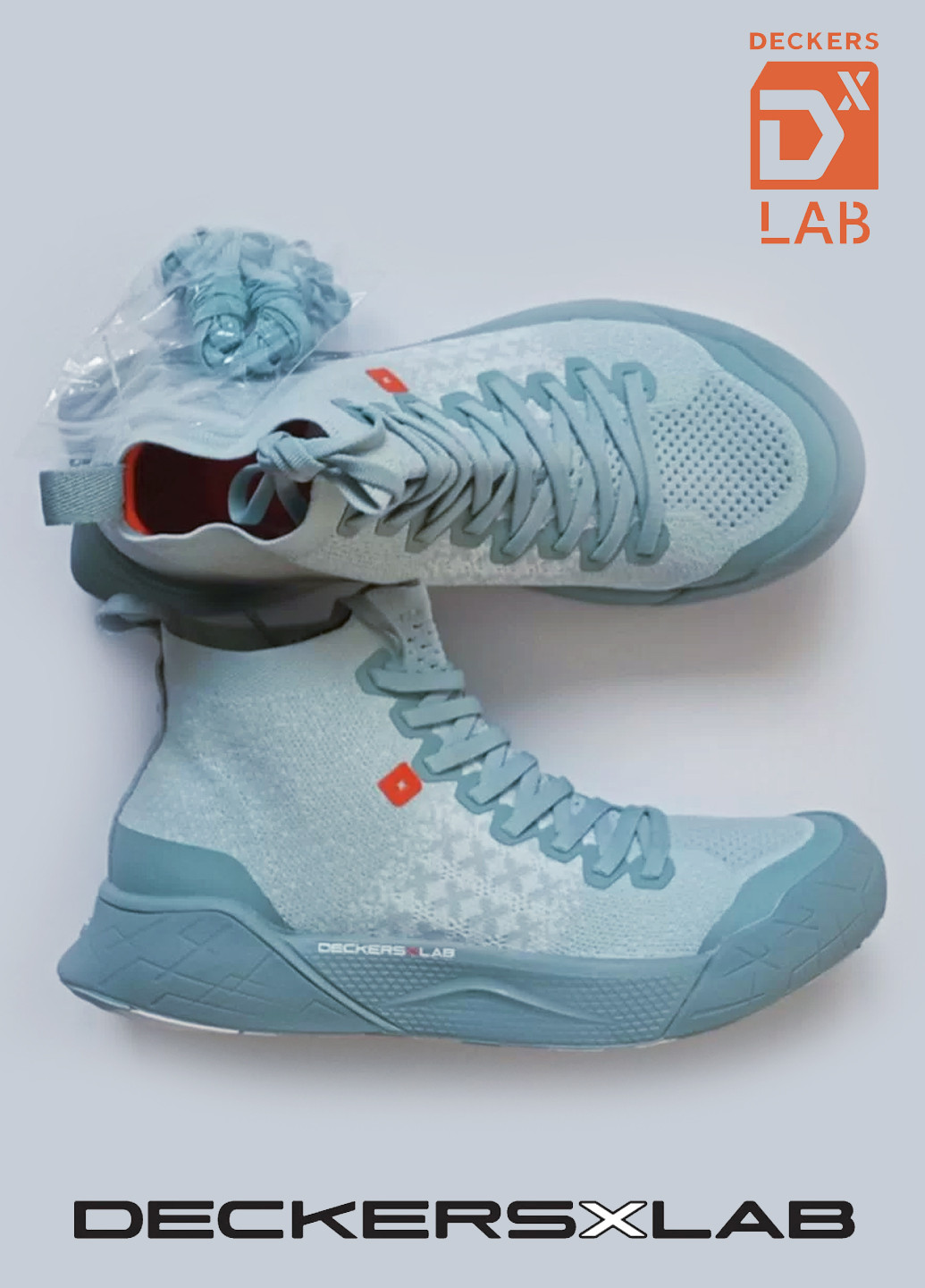 Блакитні всесезонні кросівки високі Deckers X Lab X-SCAPE KNIT MID