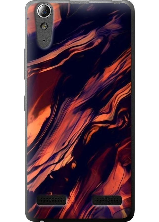 Силиконовый чехол 'Черно-оранжевая абстракция' для Endorphone Lenovo A6000 (276396244)