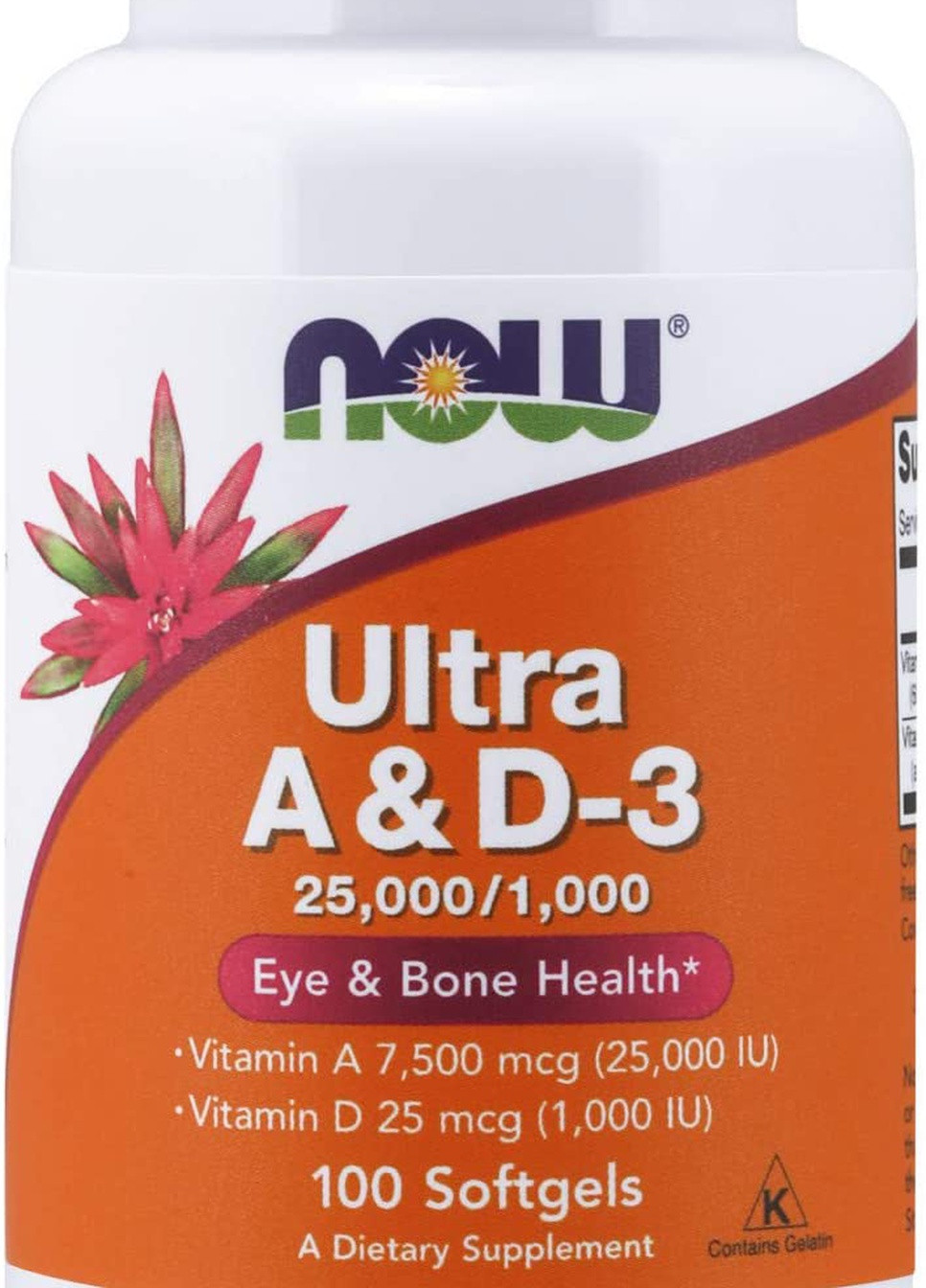 Витамины А и D3 Ultra A&D-3 25000/1000IU 100 softgels Now (257052273)
