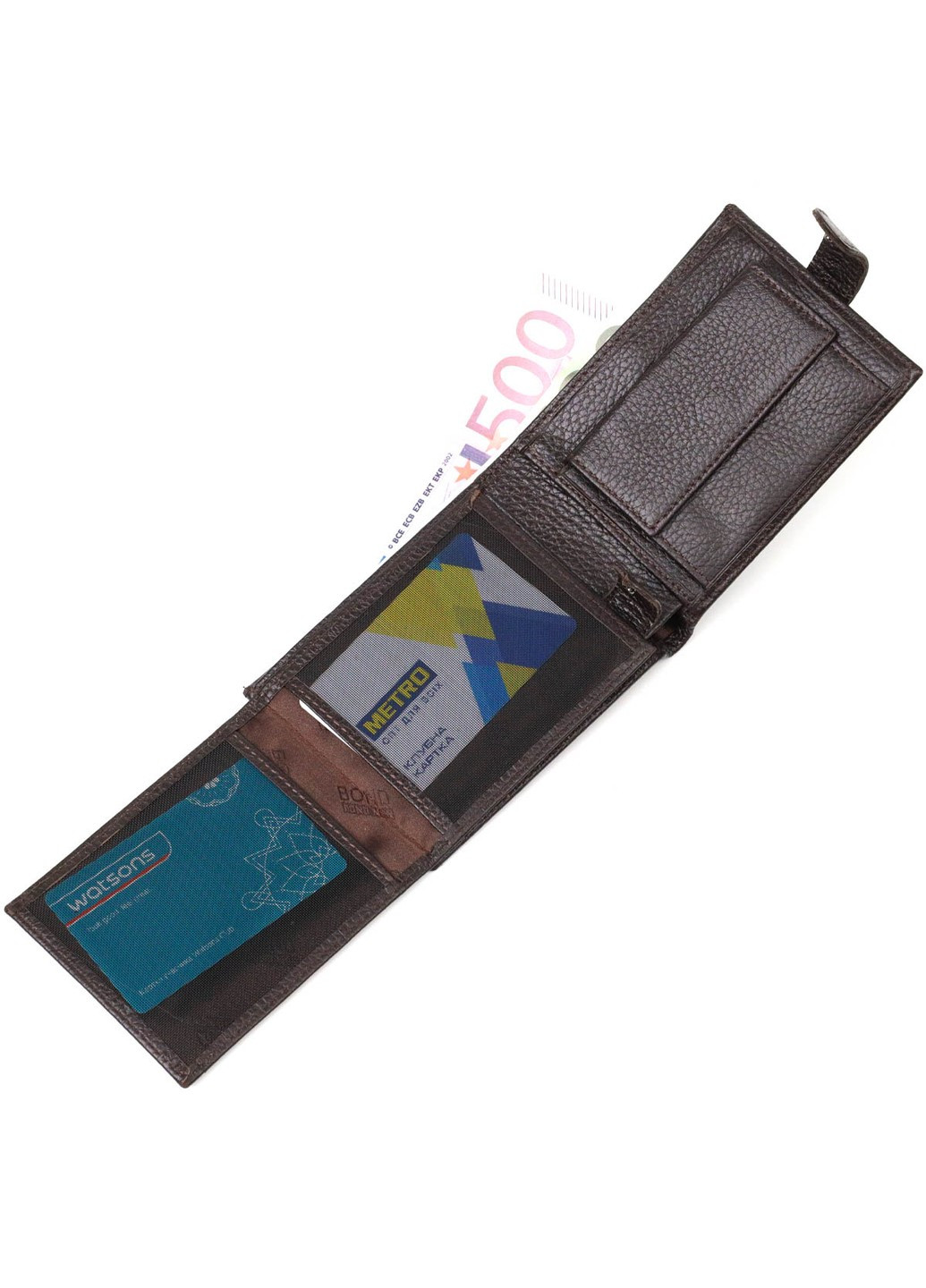 Практичный бумажник среднего размера для мужчин из натуральной кожи флотар 22001 Коричневый Bond (262158755)