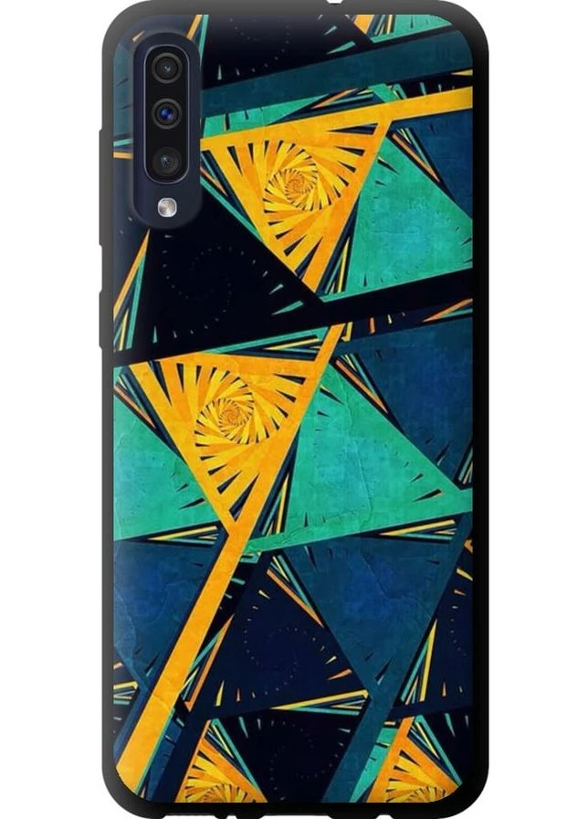 TPU чорний чохол 'Арт, абстракція, жовтий, синій' для Endorphone Samsung Galaxy A50 2019 A505F (276316369)