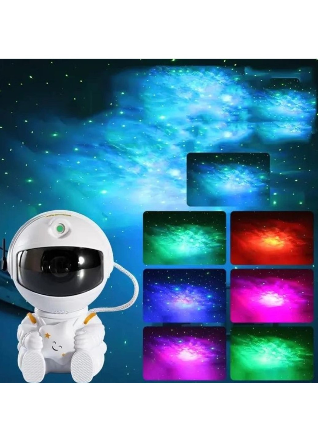 Ночник Астронавт Проектор звездного неба 8 режимов свечения космонавт с пультом управления Nebula (276971259)