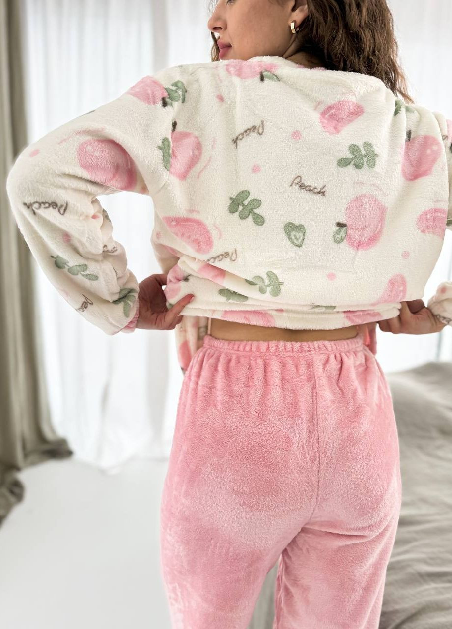 Светло-розовая всесезон нежная тепленькая пижама костюм для дома Vakko
